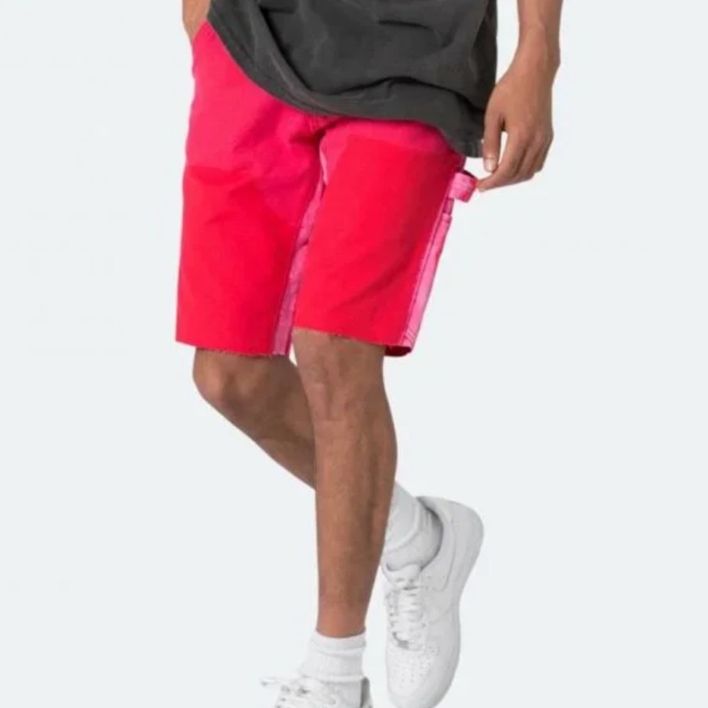 NWT MNML R404 Denim Shorts Red Carpenter Cut Off Mens Multiple Sizes‎ Streetwear